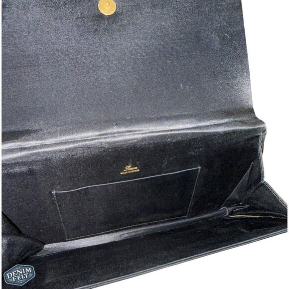 Loewe Vintage Black Ribbed/Satin Clutch /Purse/ Evening Bag | RARE!! - Picture 8 of 10